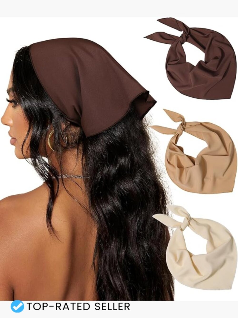3 Pack Tie-Back Head Scarf Boho Hair Bandana Retro Vintage Floral for Women